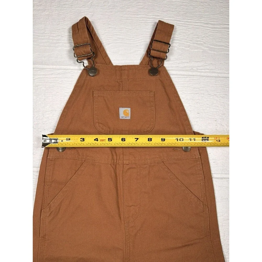 Carhartt 4T Brown Duck Canvas Bib Overalls Double Knee Workwear Farm OX8609-B